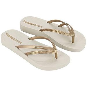 Ipanema Bossa Soft V FEM Teenslippers voor dames, beige/goud, 37 EU, beige-goud, 37 EU