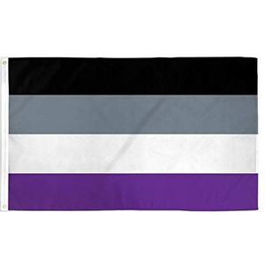 Aasexual Regenboog Vlag 90x60cm - Aasexual Vlag - Regenboog 60 x 90 cm - Vlaggen - AZ VLAG