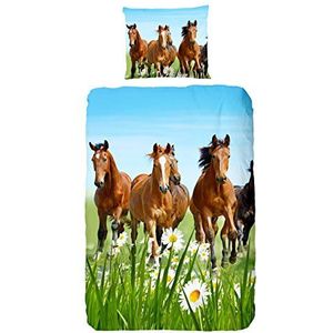 Good Morning! Horses beddengoed paarden, 100% katoen, 135 x 200 cm, multi, 200 x 135 x 0,5 cm