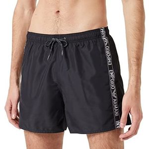 Emporio Armani Swimwear Heren Emporio Armani Denim Tape Boxer Short Swim Trunks, Zwart, 56, zwart