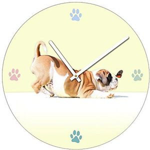 Pro-Art ta035 glazen wandklok Time-Art, Sweet Puppy, diameter 40 cm