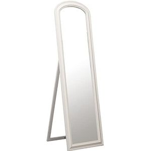 DRW Staande spiegel van hout in wit 50 x 2,5 x 170 cm, INT. 36,5 x 157 cm