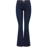 ONLY Dames Onlreese Reg Retro Flared DNM Box jeansbroek, donkerblauw (dark blue denim), 27W / 32L