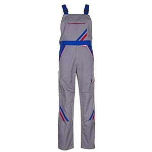 Planam 2333058 Latzhose MG Tuinbroek Highline Maat 58 in zink/koningsblauw/rood, lichtgrijs/polymeerblauw