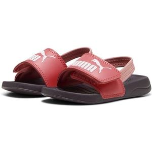 PUMA Unisex Baby Popcat 20 Backstrap AC INF Slide Sandaal, Perzik Frost Wit-Midnight Pruim-Roze Fruit, 5 UK Kind, Peach Frost PUMA White Midnight Plum Roze Fruit, 22 EU