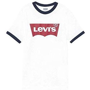 Levi's Kids Lvb-Batwing Ringer Tee voor jongens, 2-8 jaar, Wit, 24 Maanden