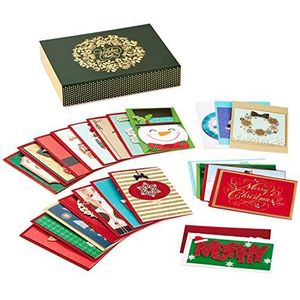 Hallmark Geassorteerde handgemaakte Boxed Kerstkaarten (Set van 24 Premium Vakantie Wenskaarten en Enveloppen)