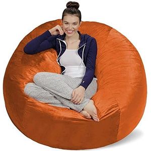 Sofa Sack XXL-De nieuwe comfortervaring zitzak met traagschuimvulling, perfect om te relaxen in de woonkamer of slaapkamer, fluweelzachte velours bekleding in oranje