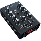 Ibiza - MIX500BT - Semi-professionele 2-kanaals mixer met microfoon- en lijningangen en hoofdtelefoon-, RCA- en opname-uitgangen - Bluetooth & USB - Zwart
