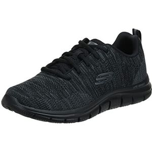 Skechers Heren Track Front Runner Lace-up Sneaker Oxford, Zwart/Zwart, 47 EU