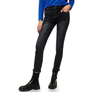 Street One Dames A375797 jeansbroek met hoge taille, zwart washed, W26/L34, Black Washed, 26W x 34L