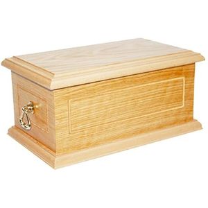 Urns UK Cremation Ashes Salford Gefineerde Urn, Hout, Eik, 33 x 22 x 18 cm