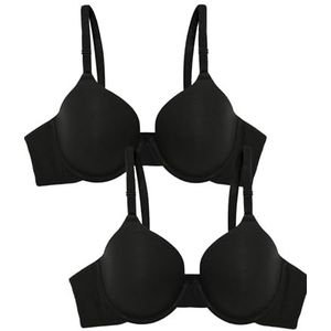 Fruit of the Loom Dames T-shirt Pour Femme BH, ondoorzichtig (Pack van 3), Zwarte tint/zwarte tint, 90E