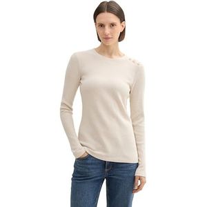 TOM TAILOR T-shirt met lange mouwen voor dames, 33962 - Doeskin Melange, XXL