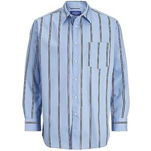 Bestseller A/S Jorbill Poplin Oversized Shirt Ls Vrijetijdshemd, blauw (dusk blue) / strepen:/, S