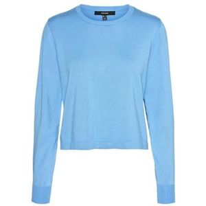VERO MODA VMSILJE LS O-Neck Short Pullover GA NOOS, azuurblauw, XS