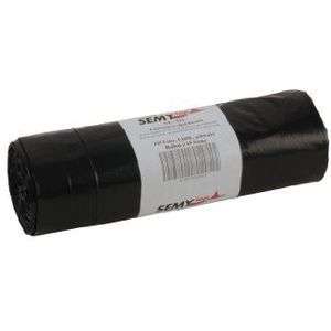 Semy Top LDPE-trekband-klemzakken, 700 x 1000 mm, type 100, zwart, circa 110 liter, per stuk verpakt (120 stuks)