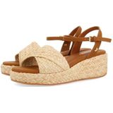 GIOSEPPO - Coos - Damessandalen - Natuurlijk - Verstelbare Enkelsluiting - Gevoerde Zool - 7 cm Hakhoogte