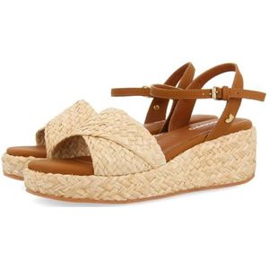 GIOSEPPO - Coos - Damessandalen - Natuurlijk - Verstelbare Enkelsluiting - Gevoerde Zool - 7 cm Hakhoogte