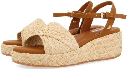 GIOSEPPO - Coos - Damessandalen - Natuurlijk - Verstelbare Enkelsluiting - Gevoerde Zool - 7 cm Hakhoogte