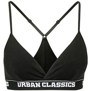 Urban Classics Sportbeha voor dames, top zonder beugel, met racer-back triangle logo, zwart (Black 00007), XL