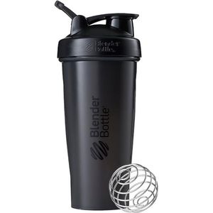 BlenderBottle Klassieke Shaker Fles Perfect voor Protein Shakes en Pre Workout, Zwart, 20oz (Pack van 1)
