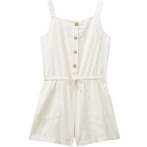 United Colors of Benetton Jumpsuit voor meisjes en meisjes, Wit, 122
