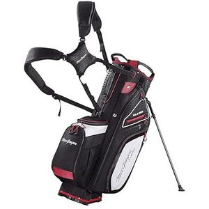 MacGregor Paramount Hybrid 14 Golf Club Stand Carry Trolley Bag, Zwart/Rood