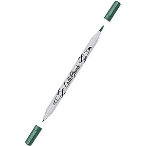 Online Calli.Brush, Double Tip Pen met kalligrafiepunt en penseelpunt Metallic Green