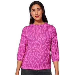 Street One Dames A318813 bedrukt T-shirt, lavish roze, 38, lavish pink, 38