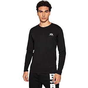 Alpha Industries Basic LS Lange Mouw met Klein Logo voor Mannen Black