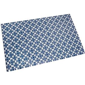 DRW Rechthoekig tapijt van vinylschuim en pvc, met tekeningen in blauw en wit, 120 x 195 cm