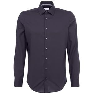 Seidensticker Men's Shaped Fit Shirt met lange mouwen, donkergrijs, 46, donkergrijs, 46