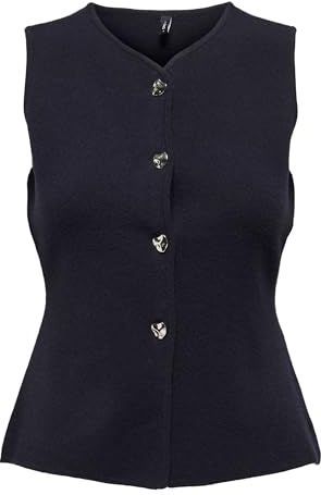 Onlibi Button Sl Vest Cc Knt, night sky, S