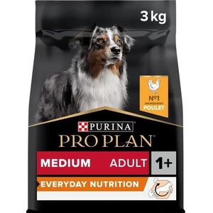 PURINA PRO PLAN Medium volwassen hondenvoer droog met OptiBALANCE, rijk aan kip, per stuk verpakt (1 x 3 kg)