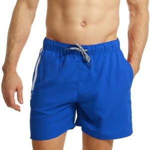 RIPT Performance Heren Essentials Quick Dry UV 50 Zonnebescherming Zwemshort Trunks,Wit/Koningsblauw, S