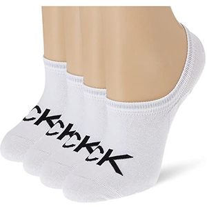 Calvin Klein Dames Logo High Cut 4 Pack Ecom Footie, White, One Size