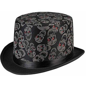Boland 96997 - hoed schedel knipper, één maat, volwassenen heren, zwart, doodskop, schedel, skelet, Halloween, carnaval, themafeest