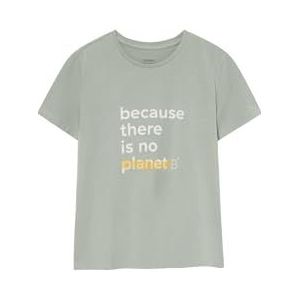 ECOALF - Underlinedalf T-shirt voor dames, biologisch katoen, ronde hals, korte mouwen, ademend, comfortabel, maat S, lichtgroen, Rosa Roja, S