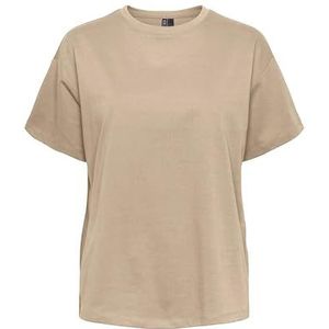PIECES Pcskylar Ss Oversized Tee Noos T-shirt voor dames, silver mink, XL