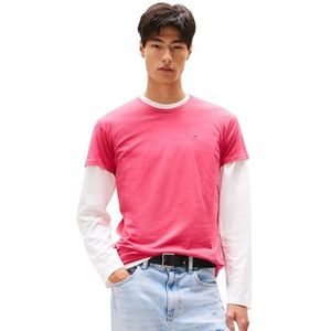 Tommy Jeans - TJM Essential Solid Tee - T-shirt - Vintage Cerise - Ronde Hals