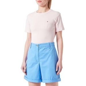 Tommy Hilfiger Dames CO Blend Chino Short Blue Spell 42, Blauwe spreuk, 68