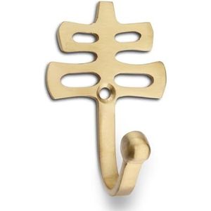 VoltShine Oosterse haak van gesatineerd messing met decoratief design, ideaal voor het ophangen van kledingstukken en om stijl toe te voegen aan de decoratie.