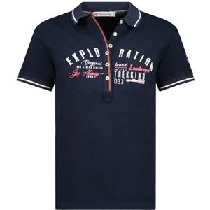 Geographical Norway kerria Lady Klassiek damespoloshirt, katoen, korte mouwen, casual, knoopsluiting, casual, top, regular klassiek, lente, zomer (marineblauw L), Marineblauw, L