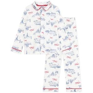 Petit Bateau Pyjama voor jongens, wit/multico, 5 Jaar