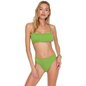 Trendyol Vrouwen normale taille hoge pijpen bikinibroekje, Groen, 42