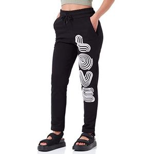 Love Moschino Regular Fit Jogger vrijetijdsbroek voor dames, Zwart, 40 NL