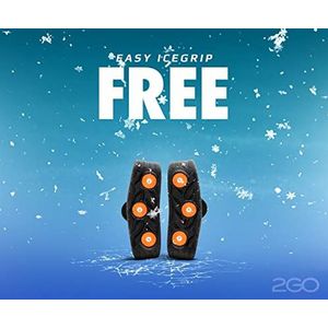 2GO Easy Icegrip Free voorvoetspikes met etui, anti-slip schoenspikes, schoenklauwen, stijgijzers, sneeuwspikes, sneeuwkettingen voor schoenen, optimale grip op ijs en sneeuw, maat S/M