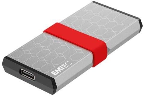 EMTEC - Draagbare SSD X205 Mini - 1TB - Tot 1100MB/s Lezen - USB-C 3.2 Gen2 - Aluminium Behuizing