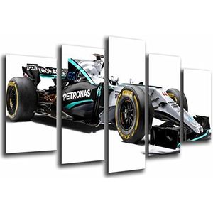 MULTI Houten Afdrukken Art Print Box Ingelijste Beeld Wandopknoping - Auto Mercedes Formule 1, Hamilton, Bottas 2017, (Totale afmeting: 65 ""x 24,4""), Ingelijst en klaar om op te hangen - ref. 26562